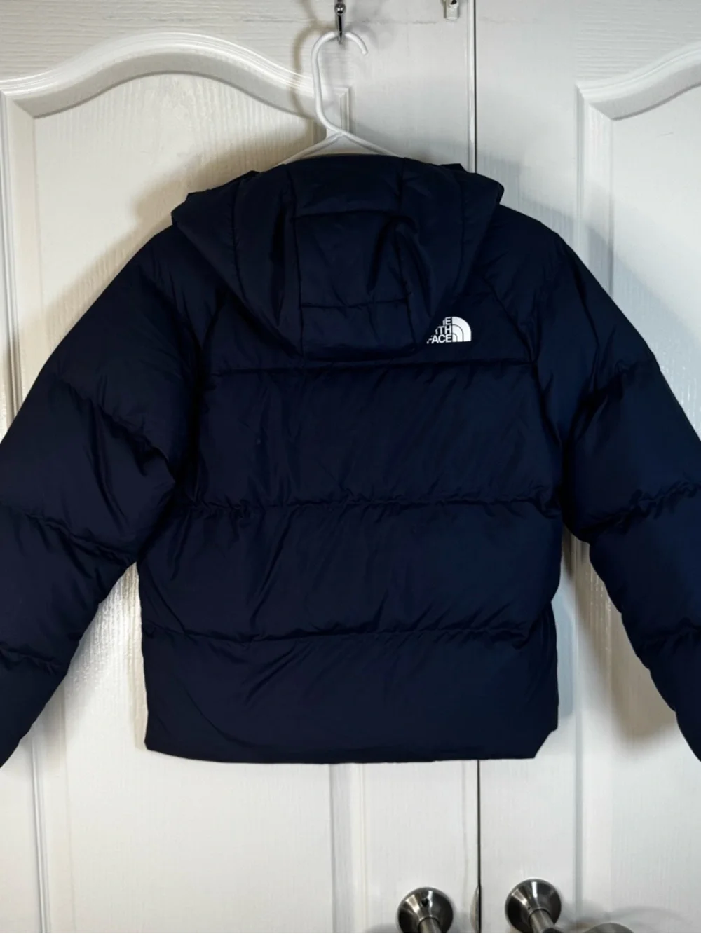 The North Face Navy Hooded Down Puffer Kids Jacket